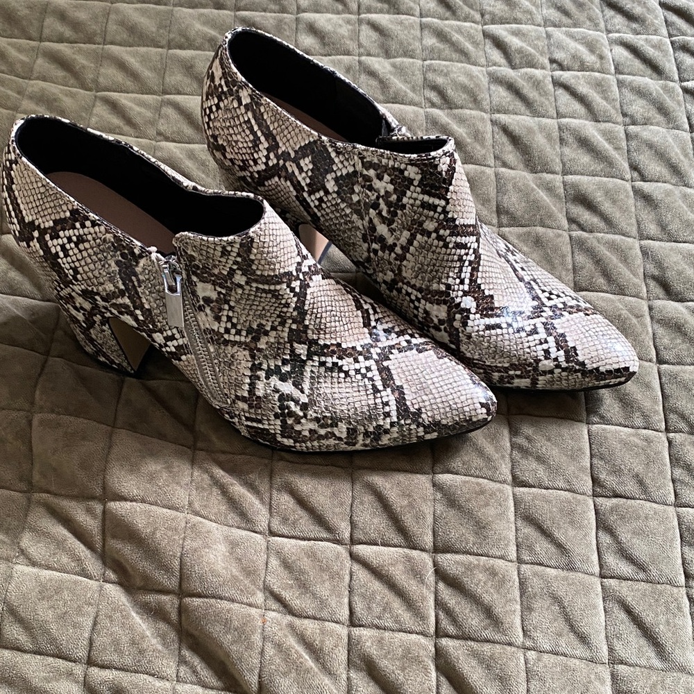 Snakeskin Patterned Ankle Boots size 10